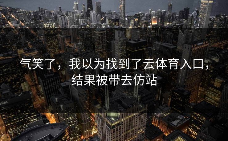 气笑了，我以为找到了云体育入口，结果被带去仿站